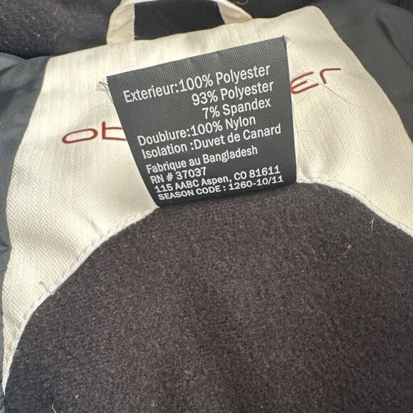 Obermeyer Down Coat Womens 12 White Black Duck Puffer Circuit Ski Snow - Picture 13 of 15